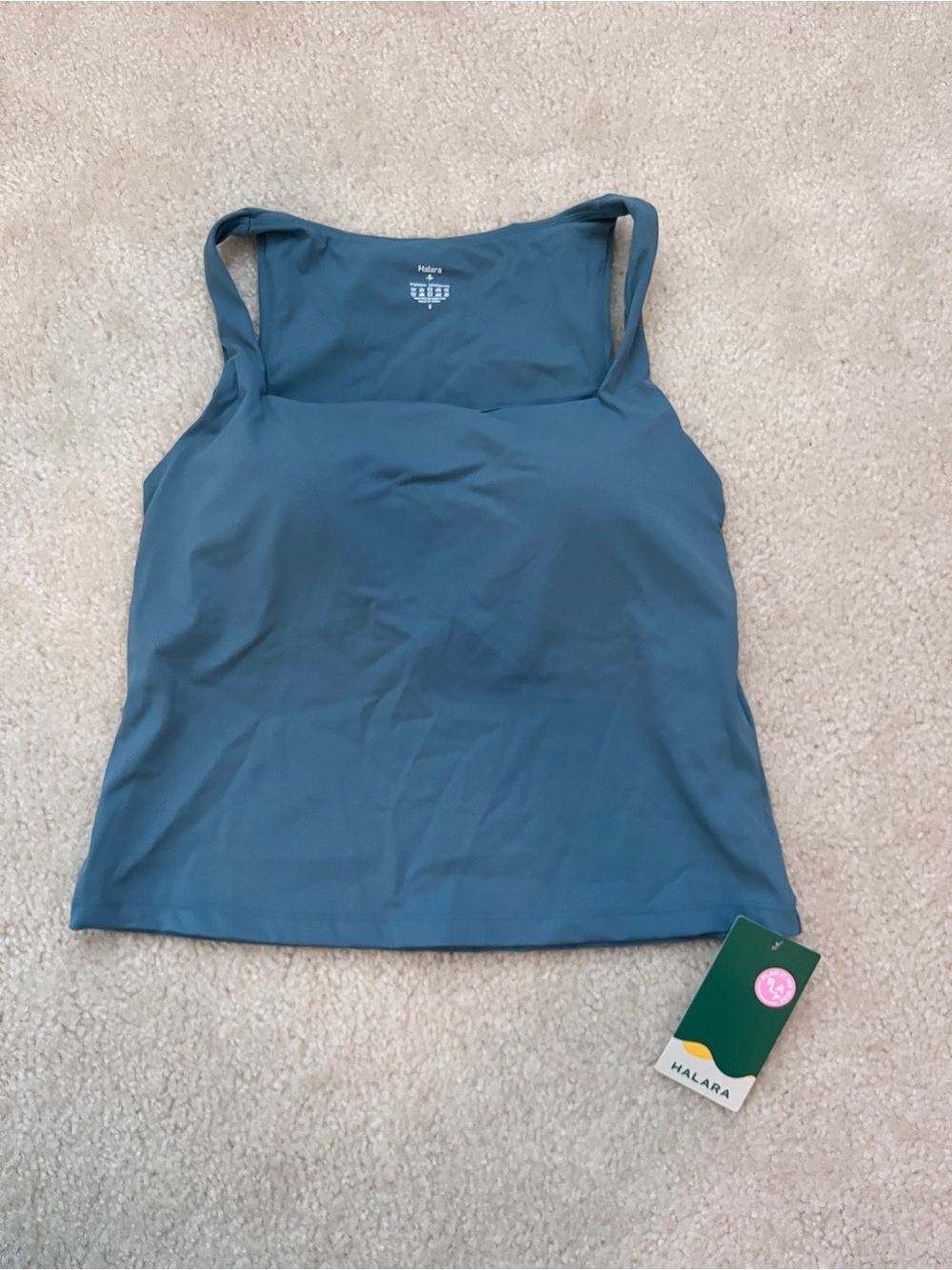 HALARA Teal Square-Neck Camisole Tank
